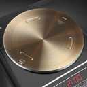 Heat Diffuser Plate, Stainless steel with aluminum interlayer Induction Adapter Plate with Removable Handle for Electric Gas Stove Cooking 7.9inch