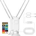 Indoor TV Antenna for Smart TV, 360° Reception Digital HD Antenna Without Cable, Support 4K/8K/1080p for Free Local Channels, with Super Signal Booster (2Rabbits, Medium)