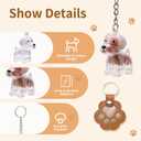 Pet Hair Keepsake Keychain Set - 2 Leather Paw & 2 Transparent Pet Hair Collector Keyrings, Memorial Gifts for Dog Lovers