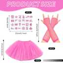 Ramede 21 Pcs Pink Spirit Wear Girls Team Spirit Day Accessories Field Camp Day Color War Accessories Pep Rally Supplies Camp Game Color Team Items Bulk Tutu Noisemaker Stickers for Sport