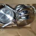 Cuisinart Chefs Classic 11-Piece Stainless Steel Pots and Pans Set, Cookware Set Compatible with Induction, Electric, Gas Cooktops, Aluminum Core for Even Heat, Cool Grip Handles, Dishwasher Safe