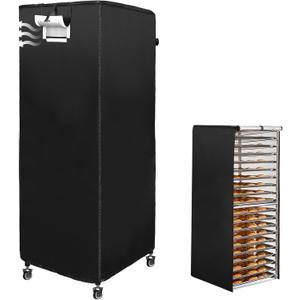 Black 20tier Sheet Pan Rack/Bun Pan Rack Cover With Vents, 23"X28"X64" Bakery Single Rack Covers, Waterproof and Dustproof