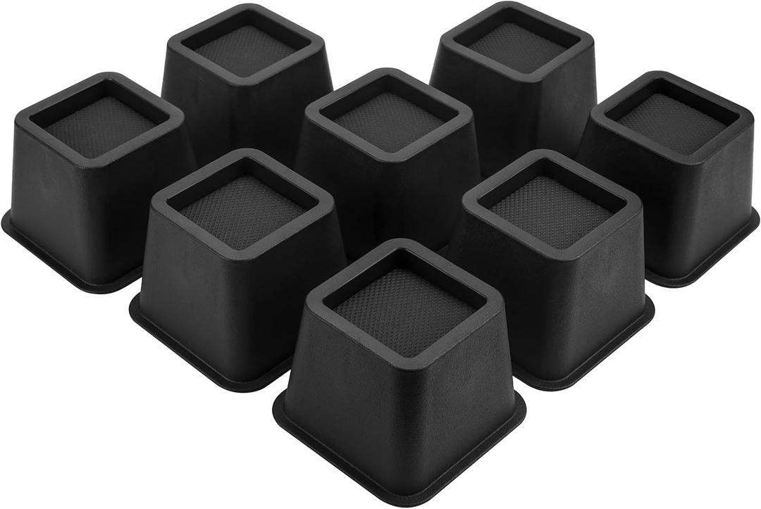 BTSD-home Bed Risers 3 inch Heavy Duty Furniture Risers for Sofa Couch Great for Under Bed Storage Set of 8