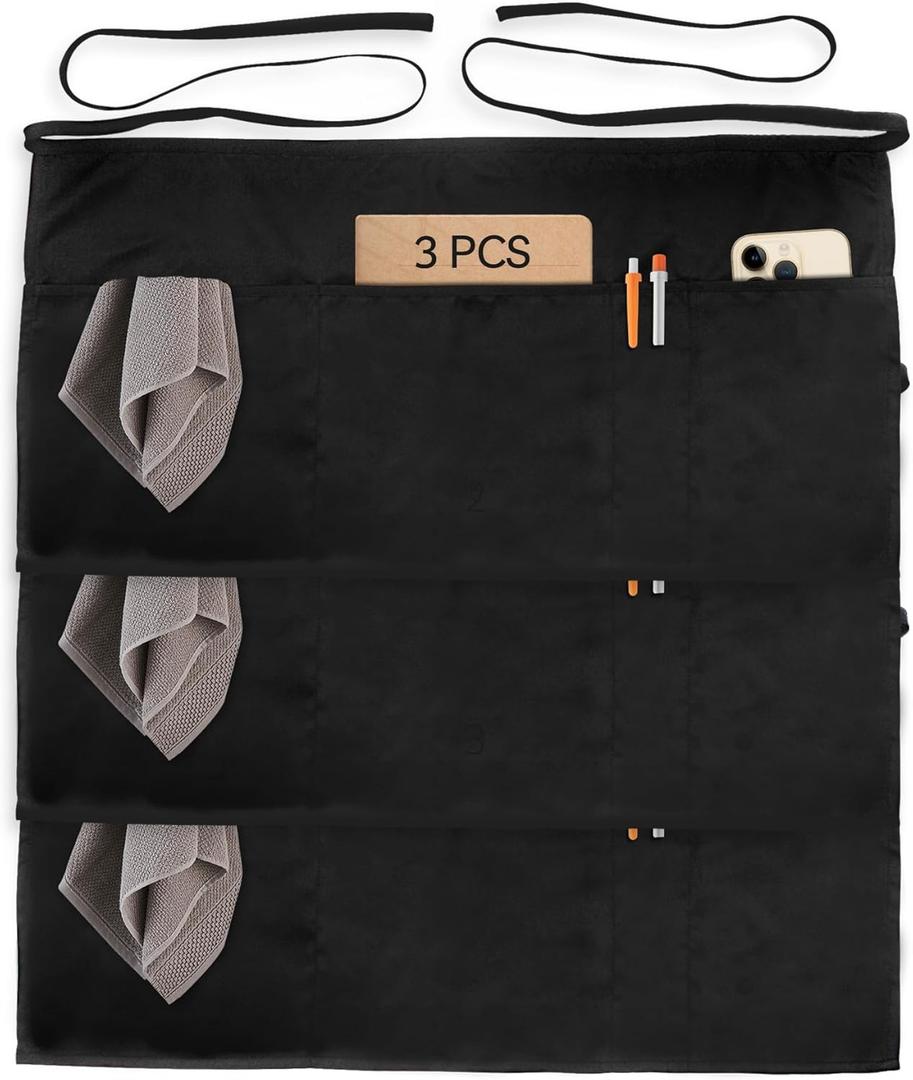 Xeoxarel Aprons with 4 Pockets (Available in 3 Pack / 7 Pack) 23.5'' X 11.5''