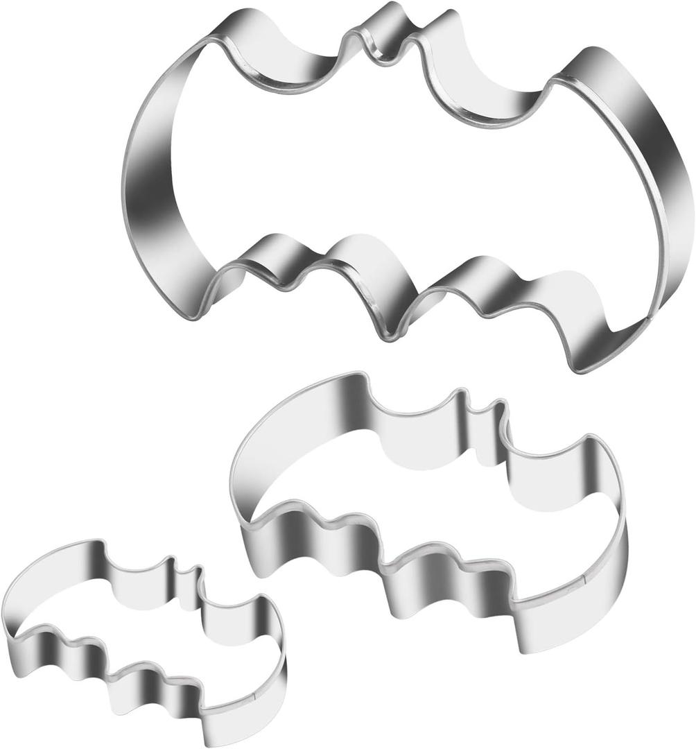4 x 3 Pack Cookie Cutters Set Stainless Steel Bat Shape Halloween Biscuit Cookie Cutter