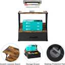 aboxoo Printer Stand for Desk with Storage Drawer, 2 Tier Desktop Or UnderDesk Shelf, Multi-Purpose Desk Organizer for Home Office, fit Fax Machine/3D Printer/Scanner, Rustic Brown
