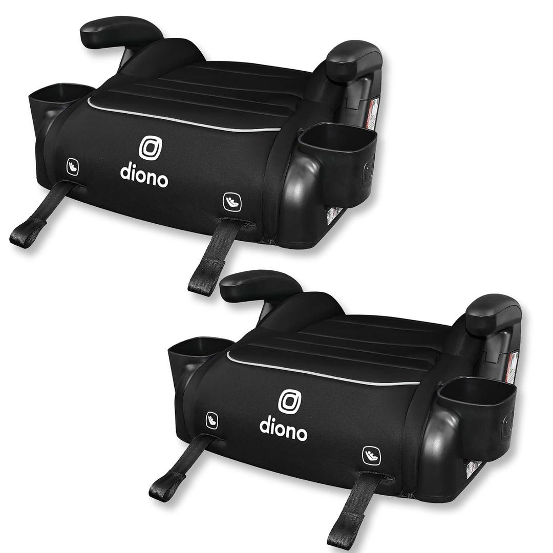 Diono Connect3 RXT Backless Booster, Pack of 2, Slim Fit 3-Across in Many Mid-Sized Sedans and SUVs, for Children from 40-120 lbs., Lightweight with Latch connectors, Black Storm, Manufacture Date: 06/2026