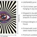 Room Dcor Aesthetic Eye Poster, Cool Hippy Vintage Retro Wall Art Print, Funky Room Dcor Poster Print 70s 80s Poster for Dorm, Bedroom, Apartment Wall Decor 12x16 UNFRAMED