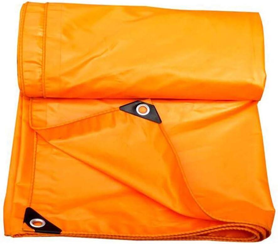 OKUOKA Tarpaulin Waterproof Sunscreen Swimming Pool Cover All Weather Reinforced Hem Galvanized Eyelet Outdoor Gardening Accessories Hardware, 18 Sizes (Color : Orange, Size : 6x6m)