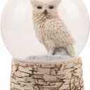 NAT & JULES Beautiful Snowy Barn Owl 6 x 4 Musical Glitter Snow Globe: Plays a Variety of Christmas Tunes including Jingle Bells & Silent Night - Perfect Accent Dcor for the Holidays or Everyday, Owl