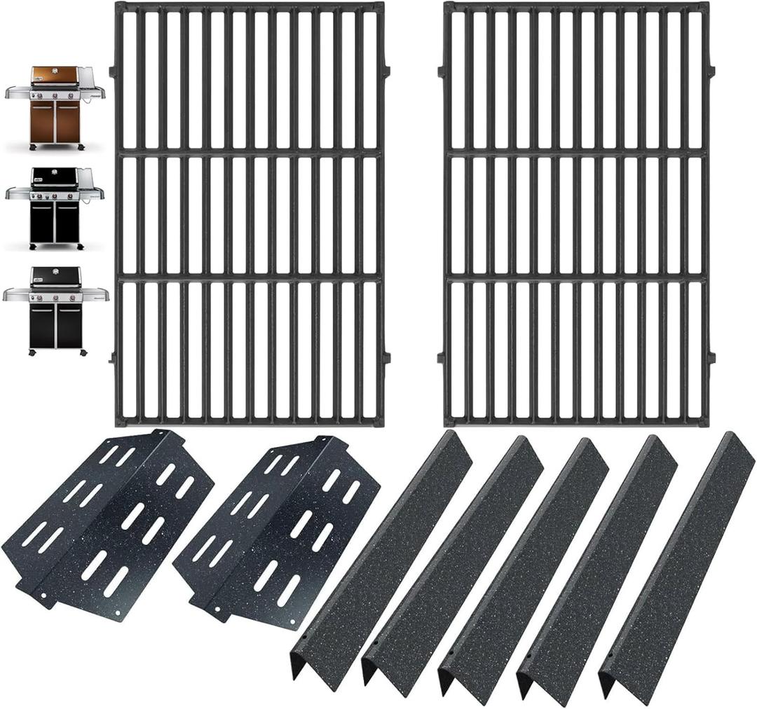 Genesis Grill Parts for Weber Genesis 300 SER(w/ Front Knobs) 330 320 310 Weber Genesis Replacement Parts 3/4 Burner Accessories for Weber Flavorizer Bars 7621 62784, Grates 7524& Heat Deflectors 7622