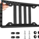 RED WOLF Silicone License Plate Frame American Flag Auto Tag, Subdued 3D Stars and Stripes USA Flag Front Rear License Plate Bracket Holder, Black Rattle Proof w/Mounting Accessories