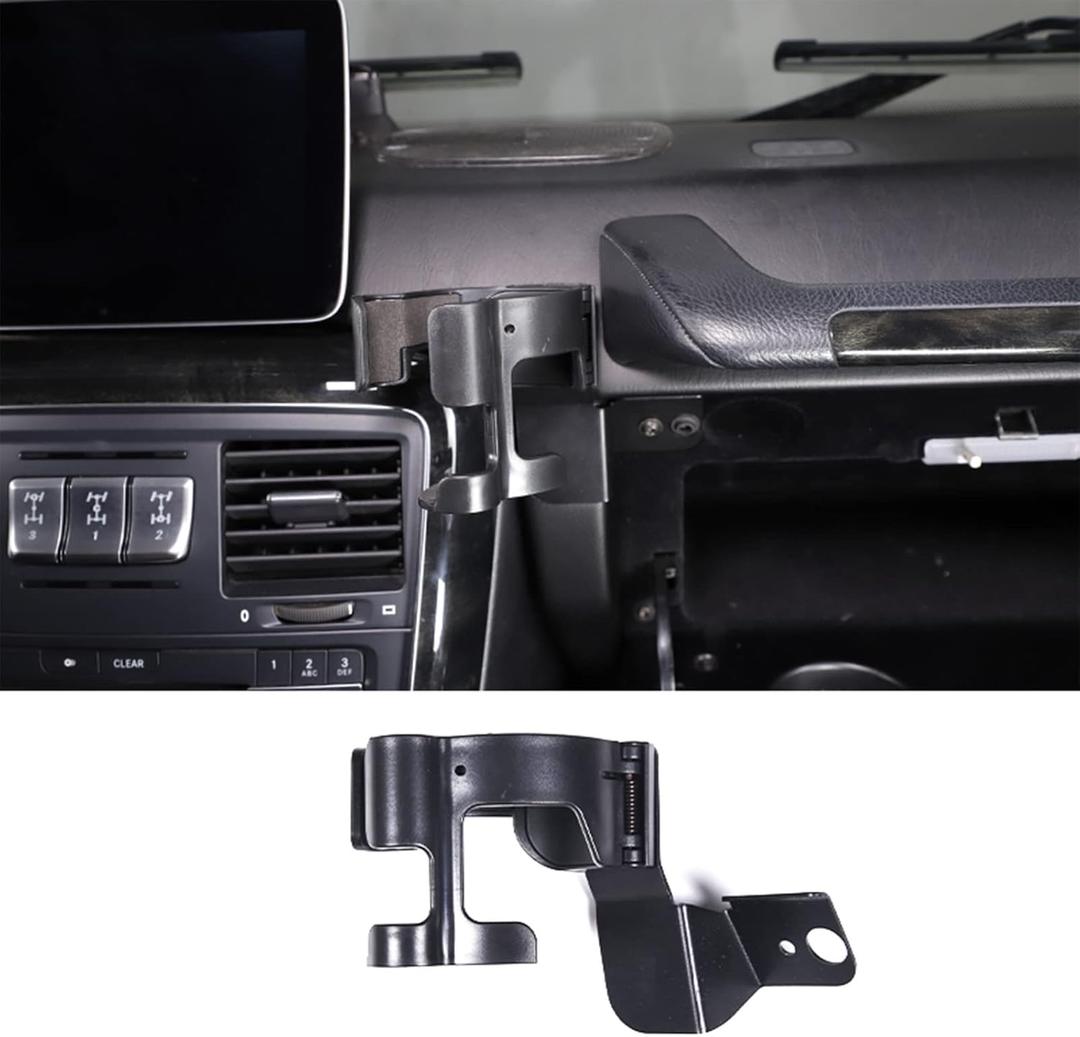 Car Multifunctional Phone Holder Compatible With 2007 2008 2009 2010 2011 2012 2013 2014 2015 2016 2017 2018 Mercedes Benz G-Class W463 G500 G550 G55 G63 G65 Phone Mount, Water cup holder (black)