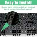 8 Pack Nestable Plastic Pallets, Waterproof Moisture Proof Breathable Grid Floor Pallets, Lightweight Interlocking Storage Pads for Basement Warehouse Home Indoor Outdoor, 23.6 x 15.8 x 3.9 Inch Black