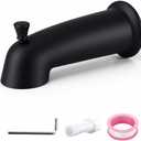 Slip On Bathtub Spout with Diverter, Extra Long 6 Inch Bathtub Spigot, Shower Spout with PTFE Tape & Hex Wrench, Fits for 1/2" IPS Threads,Matte Black