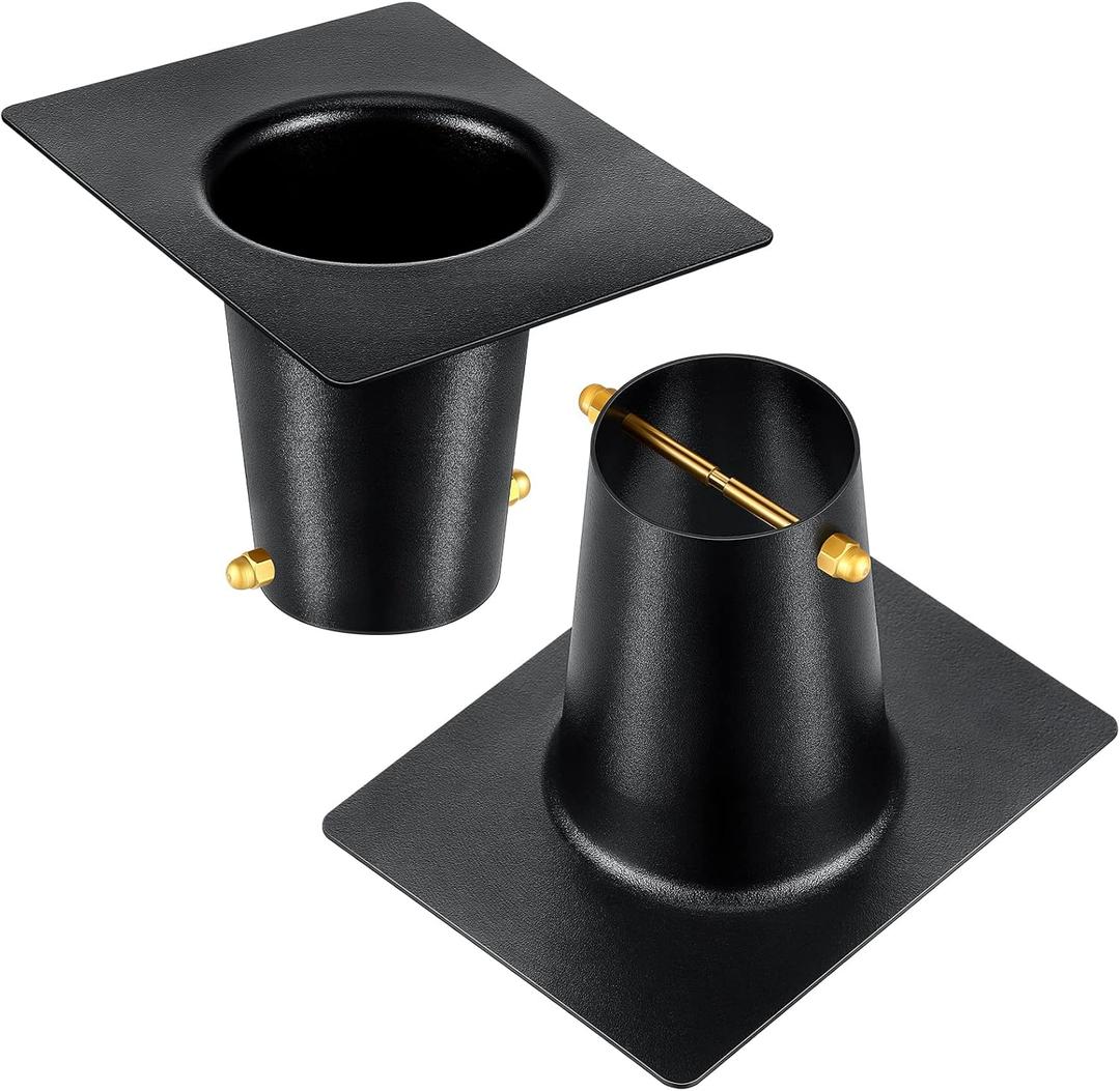 Ripeng 2 Pack Rain Chain Gutter Adapter Black Metal Rain Chain Adapter Aluminum Installation Accessories for Outside Gutters Downspout(2 Pack)