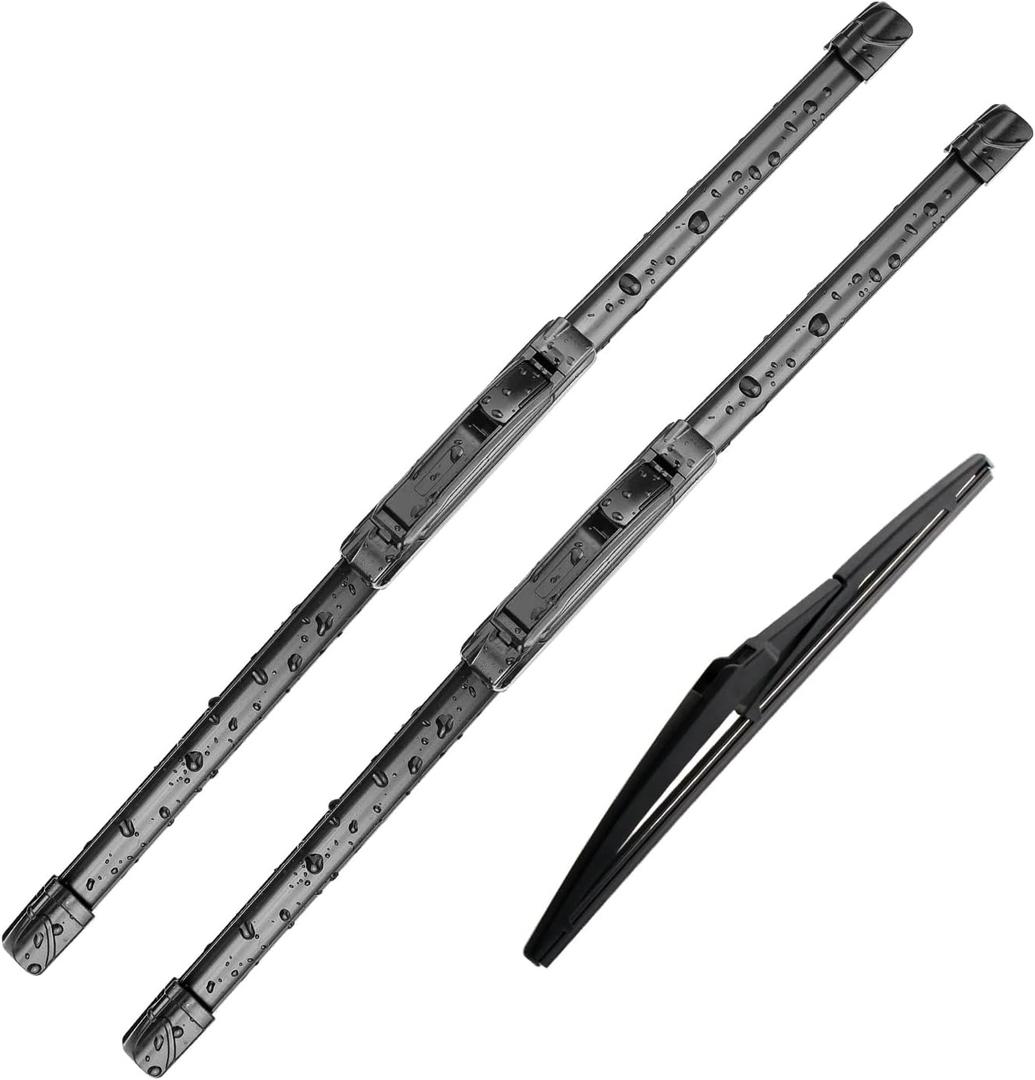 3Pcs Nissan Rogue Windshield Wiper Blades 2014-2023, Nissan Pathfinder 2013-2023,Original Equipment Automotive Replacement Windshield Wiper Blades- 26"/17"/12" (Set of 3) U/J HOOK