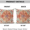 Orange Blue Ethnic Boho Pattern Throw Pillow Covers Pack of 2 Double-Sided Printing Home Indoor and Outdoor Sofa Bed Decor pillowcover (18x18, Boho Style Ethnic Design Decorative)