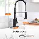 Black Kitchen Faucet with Pull Out Sprayer Stainless Steel Single Handle Spring Sink Faucets 1 Hole Or 3 Hole Dual Function for Farmhouse Camper Laundry Utility Rv Wet Bar