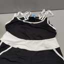 Yonique Women Tankini Swimsuit with Shorts - Two Piece Tummy Control Bathing Suit with Pockets 2025 Swimwear Black and White M