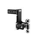 B&W Trailer Hitches Tow & Stow Adjustable Trailer Hitch Ball Mount - Fits 2.5" Receiver, Dual Ball (2" x 2-5/16"), 7" Drop, 18,000 GTW - TS20040B