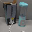 Mueller Smoothie Blender for Smoothies - Personal Blender for Shakes, Frozen Drinks, Baby Food & More, 15oz Travel Cup and Lid, Durable Stainless Steel Blades for Powerful Blending Performance (Turquoise)