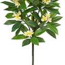 Briful Artificial Plants Indoor 5.09ft Fake Tropical Plumeria Flowers Tree in Black Pot Hawaiian Yellow Plumeria Faux Frangipani Tree Potted Floor Plant for Home Office Wedding Decor