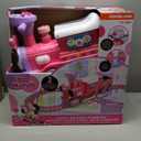 Kiddieland Minnie Ride-On Train with Track & Caboose, Motorized Lights Music, Forward/Reverse, Storage Cart, D-Cell Batteries Included