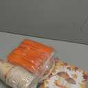 134pcs Friends Giving Plates Set with Tablecloth Serve 16 Guests, Glazeal 16 Sets Disposable 7in / 9in Plates with 20pcs Thanksgiving Napkins& 16 Sets Tableware, Tablecloth & Pull Flag-Pumkin