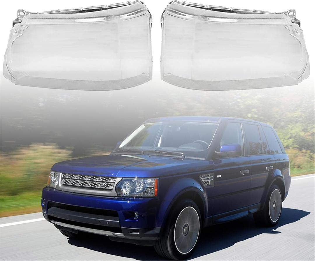 LABLT A Pair of Headlights Lens Cover Lampshade Replacement for Rover Range Rover Sport 2010-2013 (Passenger and Driver Side)