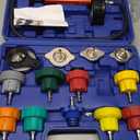 Radiator Pressure Tester Kit, Coolant Pressure Tester for Automotive Cooling System Water Tank Leakage Detection (Universal Fit 15PCS) Blue