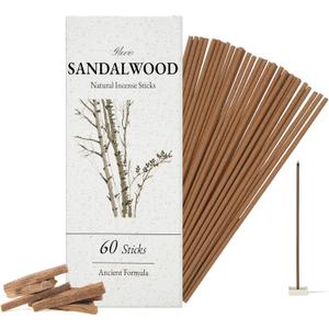 Incense Sticks 60 Pack, Natural Fragrance, Ideal Choice for Yoga, Meditation and Relaxation, Air Purifying Aromatherapy and Long-Lasting Burn