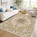 Amada Vintage Washable Area Rug,8'x10',Beige/Cream