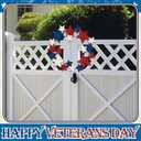 MorningRo Metal Patriotic Wreaths for Front Door 250th Anniversary Red White Blue Star 4th of July Wreaths Independence Day Hanging Vintage Rustic Independence Day Welcome Sign for Porch Wall Home