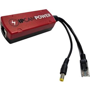 Gigabit POE to 12V DC Converter w/POE Pass Through, Takes Incoming POE and Converts to 12V DC While Passing Through The Power Over Ethernet, 802.3af/at, 10/100/1000, Splitter and Extender