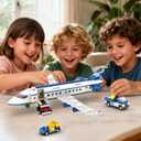 WINGIFT 510 Pcs City Passenger Airplane Building Set, 6 IN1 Plane Building Blocks Toys, STEM Aircraft Bricks with Shuttle Bus, Baggage Truck,Airplanes Model Toys Gifts for Adults Boys Girls Age 6-12+