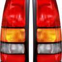 Boine Tail Light Compatible With 1999-2002 Chevy Silverado 1500 2500 3500 1999-2006 GMC Sierra 1500 2500 3500 Driver and Passenger Side Black Border Rear Light Brake Lamps