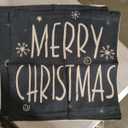 AVOIN colorlife Merry Christmas Snowman Let It Snow Black Throw Pillow Covers, 20 x 20 Inch Xmas Tree Winter Holiday Cushion Case Decoration for Sofa Couch Set of 4