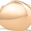 YYW Women Evening Handbag Metal Design Small Silver Clucth Purse Acrylic Shoulder Bag for Party Prom (Champagne)