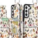 Shorogyt for Samsung S22 Wallet Case with Card Holder - Cute for Women Men Girls Designer Dog Lover Pattern Kickstand Magnetic Clasp Back Flip Folio Leather Phone Cases for Galaxy S22