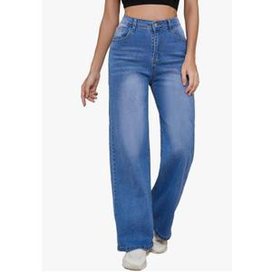 LaiyiVic Wide Leg Jeans for Women High Waisted Stretchy Straight Pants Leg Boyfriend Baggy Jeans Size 4