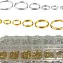 6 Size Gold and Sliver Jump Rings,Double Loops Round Split Small and Medium Key Chain Ring for Jewelry Making and Keychain Home Car Dog tag Rings DIY Crafts