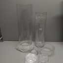 Liotww Extra Large Clear Flower Vase for Floor, Acrylic Cylinder Oversized Big Wide Mouth Plastic Tall Vases for Home or Wedding (D7.8"X24" - D6 X19.8 - D4.8"X15.8" + 3 Holder)