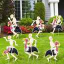 Geelin 6 Pcs Halloween Skeleton Flamingo Yard Sign Decorations with Stakes Halloween Vulture Yard Lawn Ornaments Skeleton Flamingo Creepy Decor for Garden Outdoor Party Supplies Favors