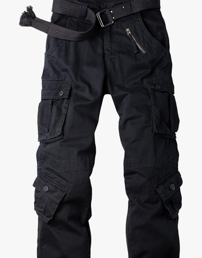 Men's Camo Cargo Work Pants Cotton Tactical Ripstop Casual Combat Pants with 8 Pockets Size 30