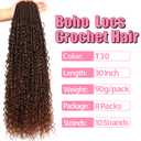 Soft Boho Locs Crochet Hair for Black Women-30 Inch 8 Packs Goddess Faux Locs Crochet Human Hair Feeling Pre Looped with Curly Ends(T30, 30 Inch(Pack of 8))