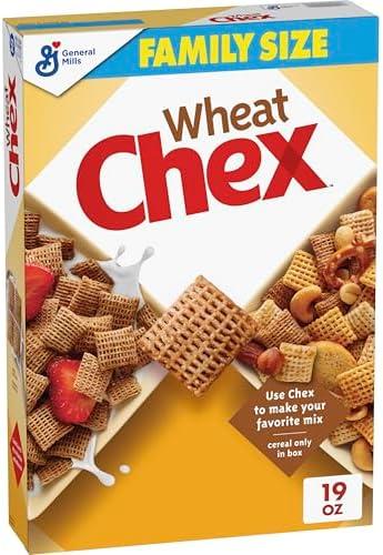 Pack Of 2 Wheat Chex Breakfast Cereal, Homemade Chex Mix Ingredient, Family Size, 19 oz