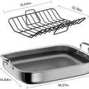 Hybrid Stainless Steel Nonstick Roasting Pan with Rack, 18x15"