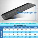 WHALEMOTOR Black Portable Wheelchair Ramp, 7FT No-sew Non-Slip Aluminum Wheelchair Ramp, Folding Portable Wheelchair Ramps for Home, Weight Capacity Up to 800 LBS, Loading Dock Plates