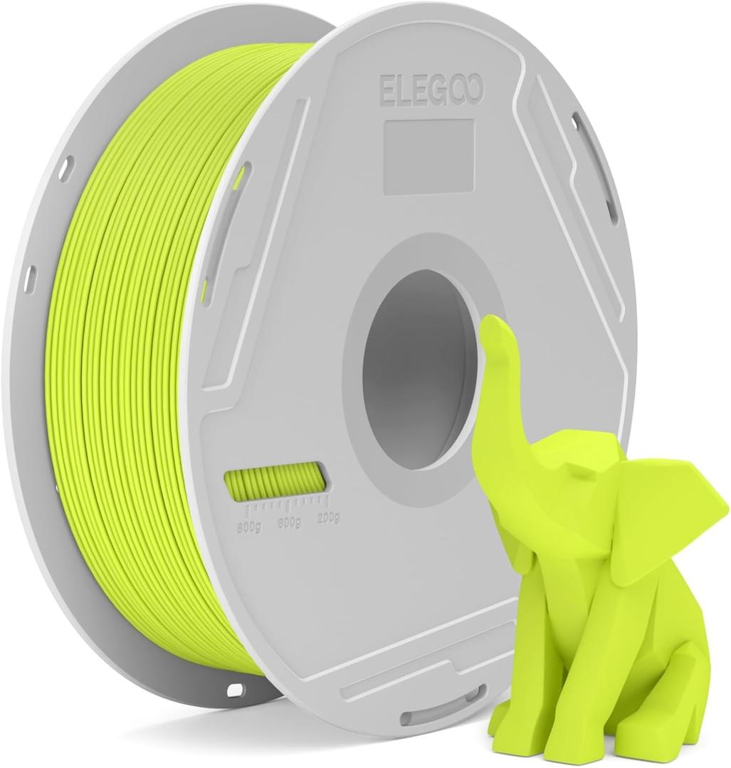 ELEGOO PLA Basic Filament with Reusable Spool Apple Green 1KG, 1.75mm PLA 3D Printing Filament 2.2lbs High Dimensional Accuracy, Easy Installation Detachable Spool Fits for Most 3D Printers